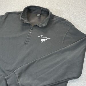 Ford Bronco Pullover Men 2XL Gray Quarter Zip Knit Pockets Activewear Athletic